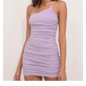Lucy In The Sky - Gina One Shoulder Body-Con Dress in Purple. NWOT. Extra Small